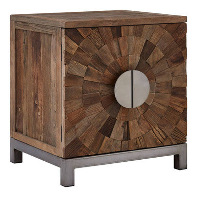 Midas Small Recycled Elm Wood 2 Door Cabinet