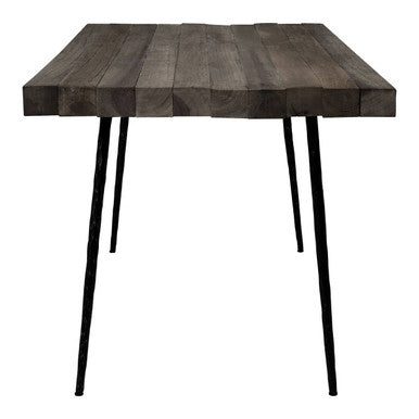 Grey Oak Wood Rectangular Dining Table, Mason