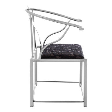 Yasmin Black Velvet And Steel Chair