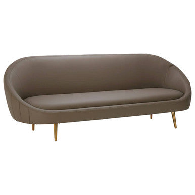 Lagero Brown Leather Effect 3 Seater Sofa