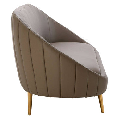 Lagero Brown Leather Effect 3 Seater Sofa