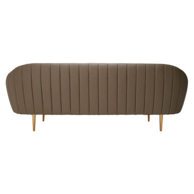 Brown Leather Effect Sofa, Lagero