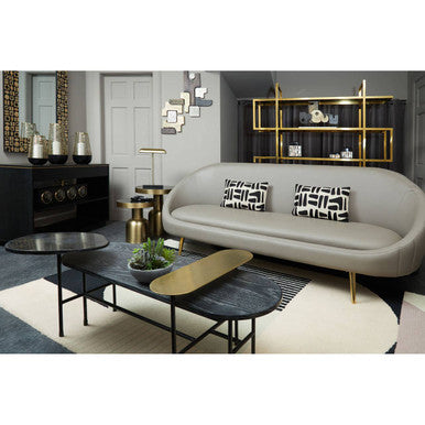 Lagero Brown Leather Effect 3 Seater Sofa