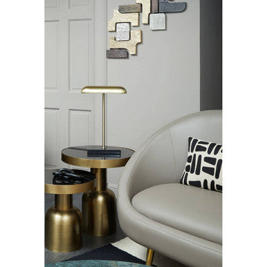 Brown Leather Effect Sofa, Lagero