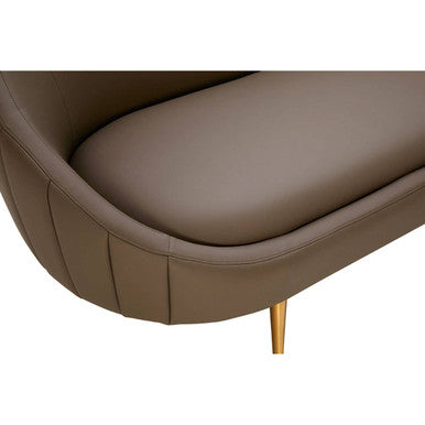 Brown Leather Effect Sofa, Lagero