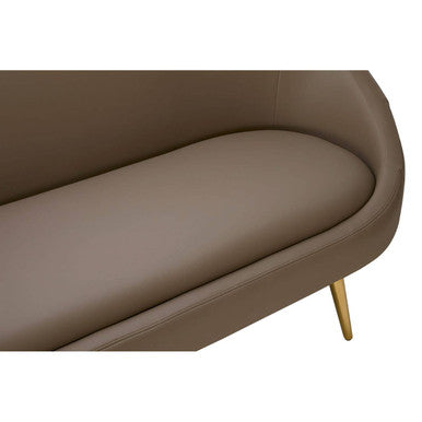 Brown Leather Effect Sofa, Lagero