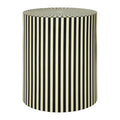 Hassa Ivory Resin Side Table and Stool