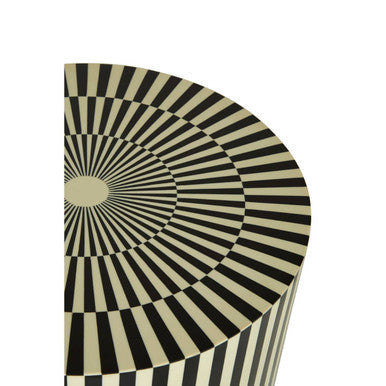 Hassa Ivory Resin Side Table and Stool