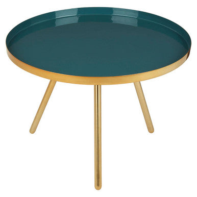 Green and Gold Large Coffee Table with Diesel Green Enamel Top, Enox