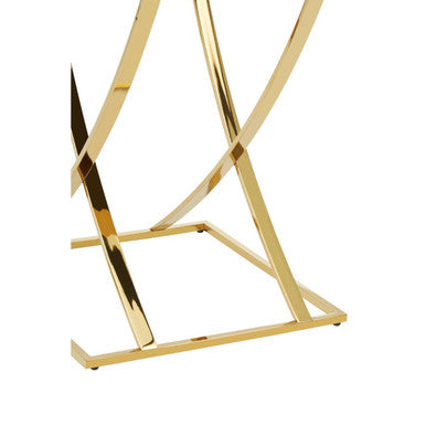 Gold Square Side Table with Stainless Steel Frame, Reena
