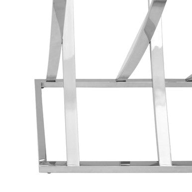 Silver Console Table with Mirrored Top, Reena