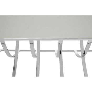Silver Rectangular Coffee Table with Mirrored Top, Reena