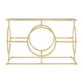 Gold Console Table with Tempered Glass Top | Roena