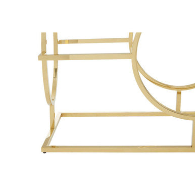 Gold Console Table with Tempered Glass Top, Roena