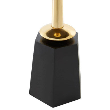 Assorted Horn Effect Hexagonal Top Side Table with Gold Pedestal and Black Base, Odell