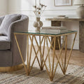 Allure Gold Stainless Steel End Table with Pincer Legs