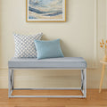 Allure Light Blue Velvet Bench with Smooth Finish