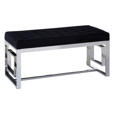 Allure Black Bench with Tufted Detail