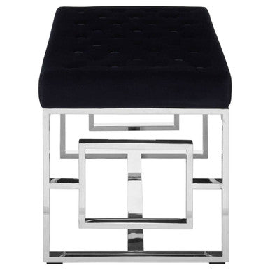 Allure Black Bench with Tufted Detail