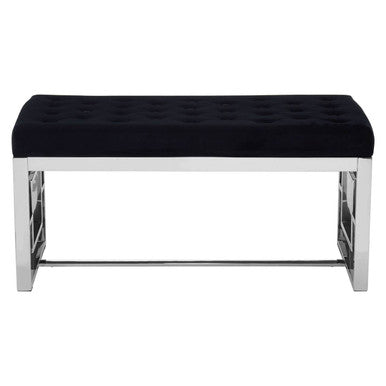 Allure Black Bench with Tufted Detail