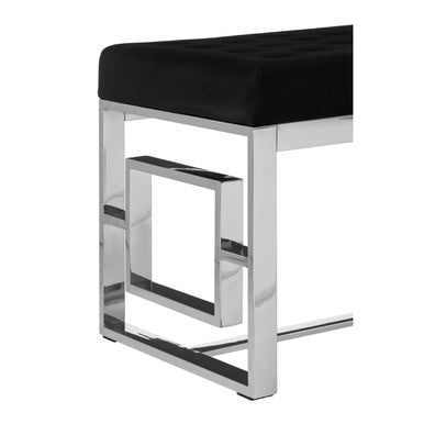 Allure Black Bench with Tufted Detail
