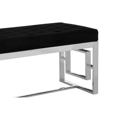 Allure Black Bench with Tufted Detail