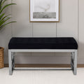 Allure Black Bench with Tufted Detail