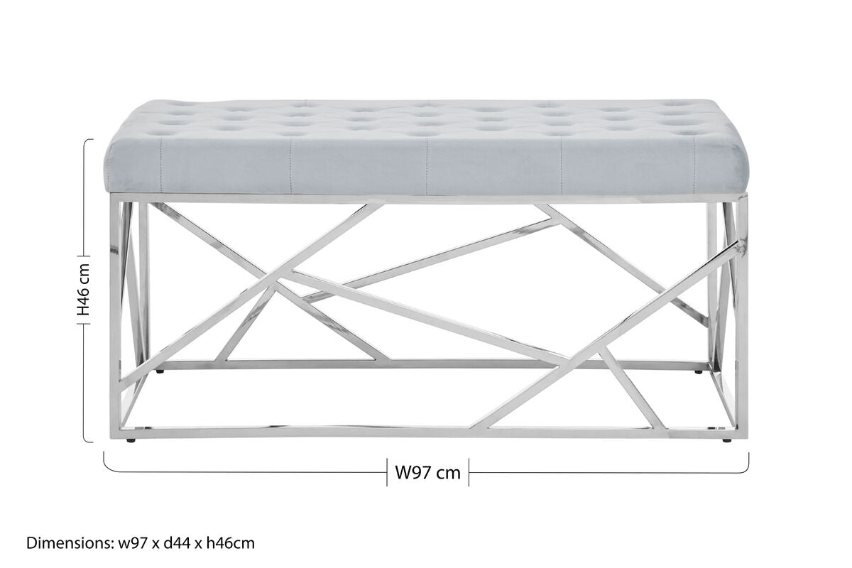 Allure Powder Blue Geometric Bench