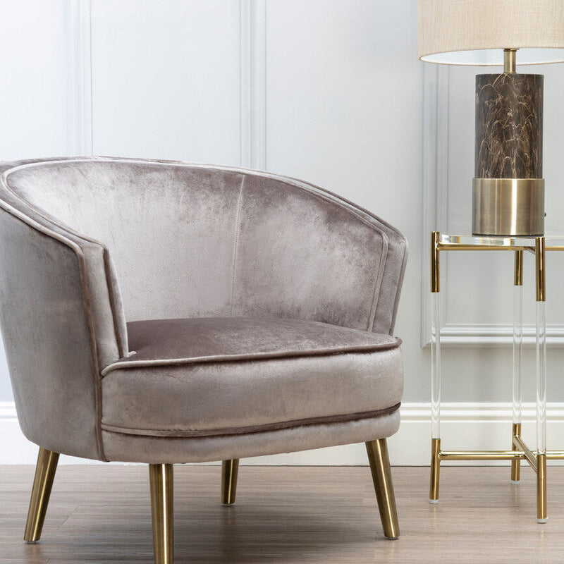 Gold Finish Side Table with Acrylic Accents, Miley