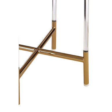 Gold Finish Side Table with Acrylic Accents, Miley