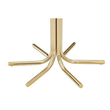 Clear Glass Top Side Table with Splayed Gold Finish Metal Base, Miley