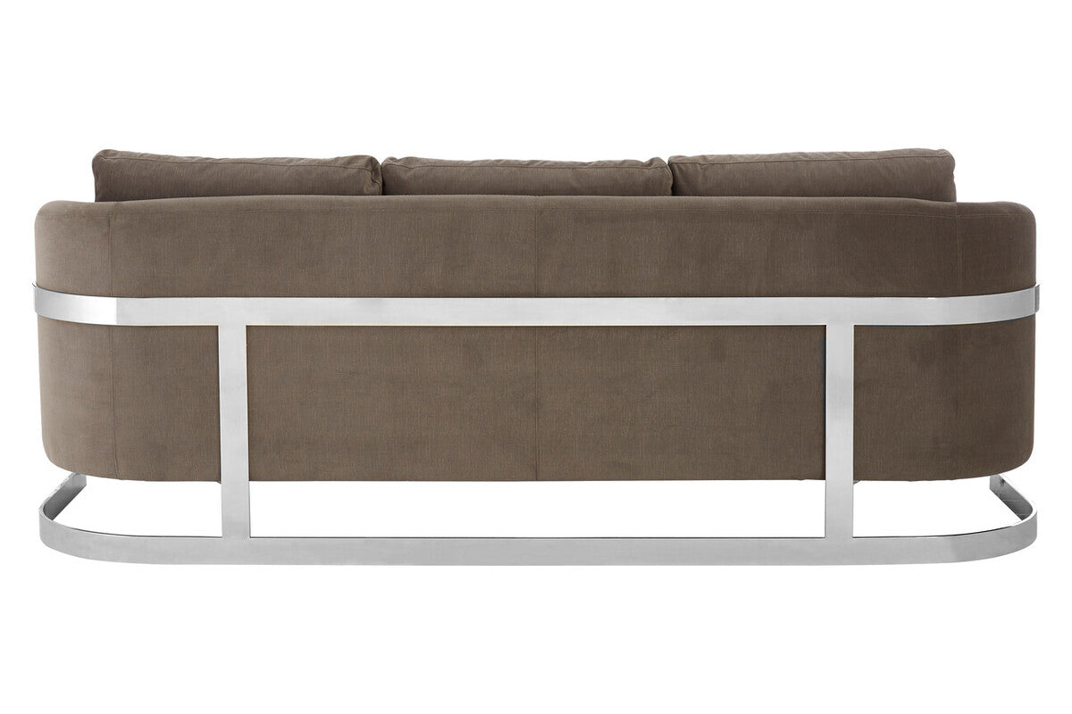 3 Seater Dark Grey Cotton Velvet Sofa, Freda