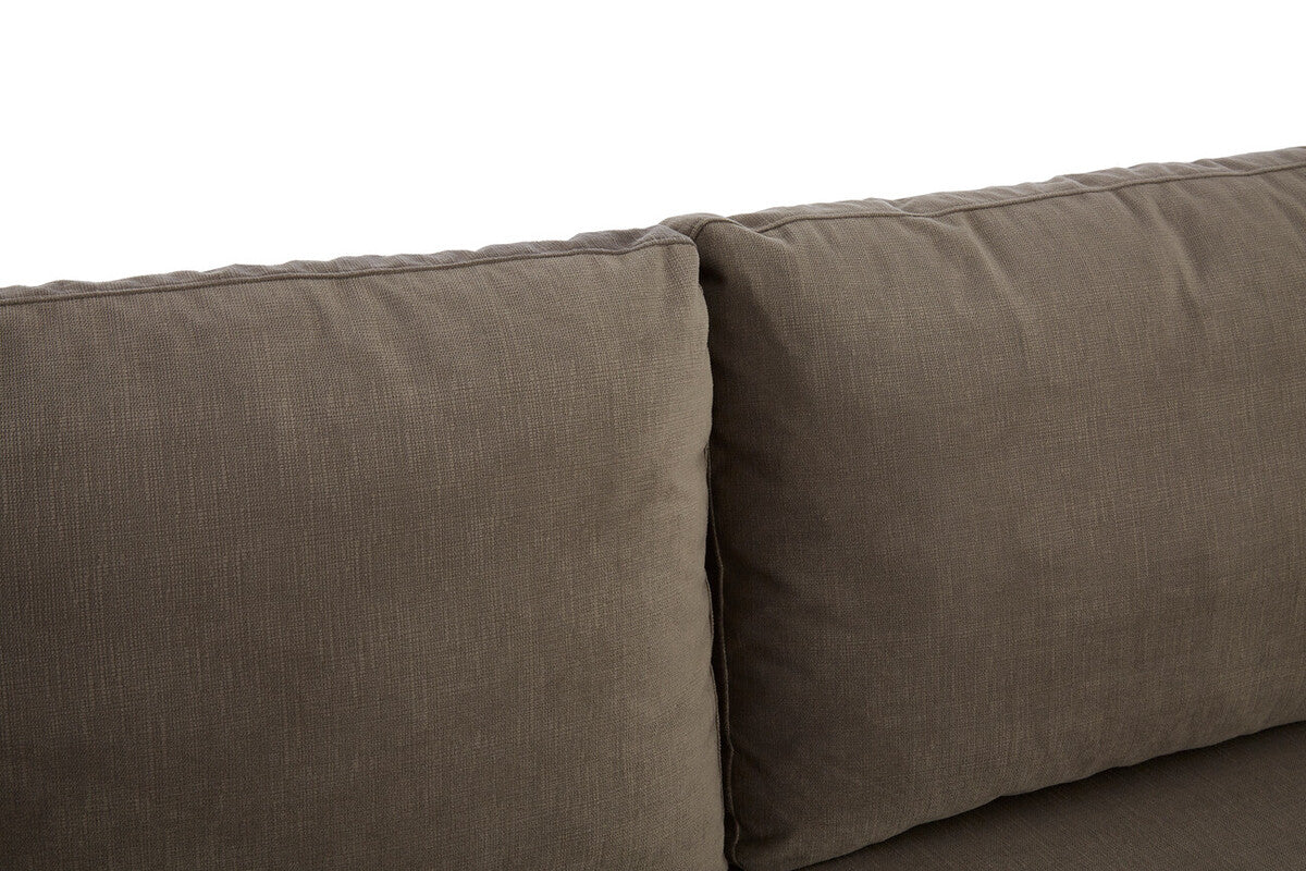 3 Seater Dark Grey Cotton Velvet Sofa, Freda