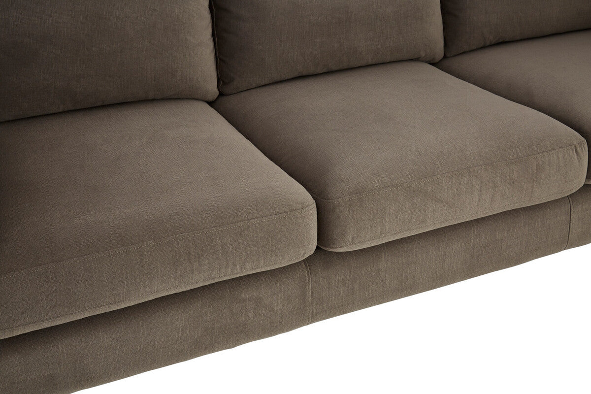 3 Seater Dark Grey Cotton Velvet Sofa, Freda