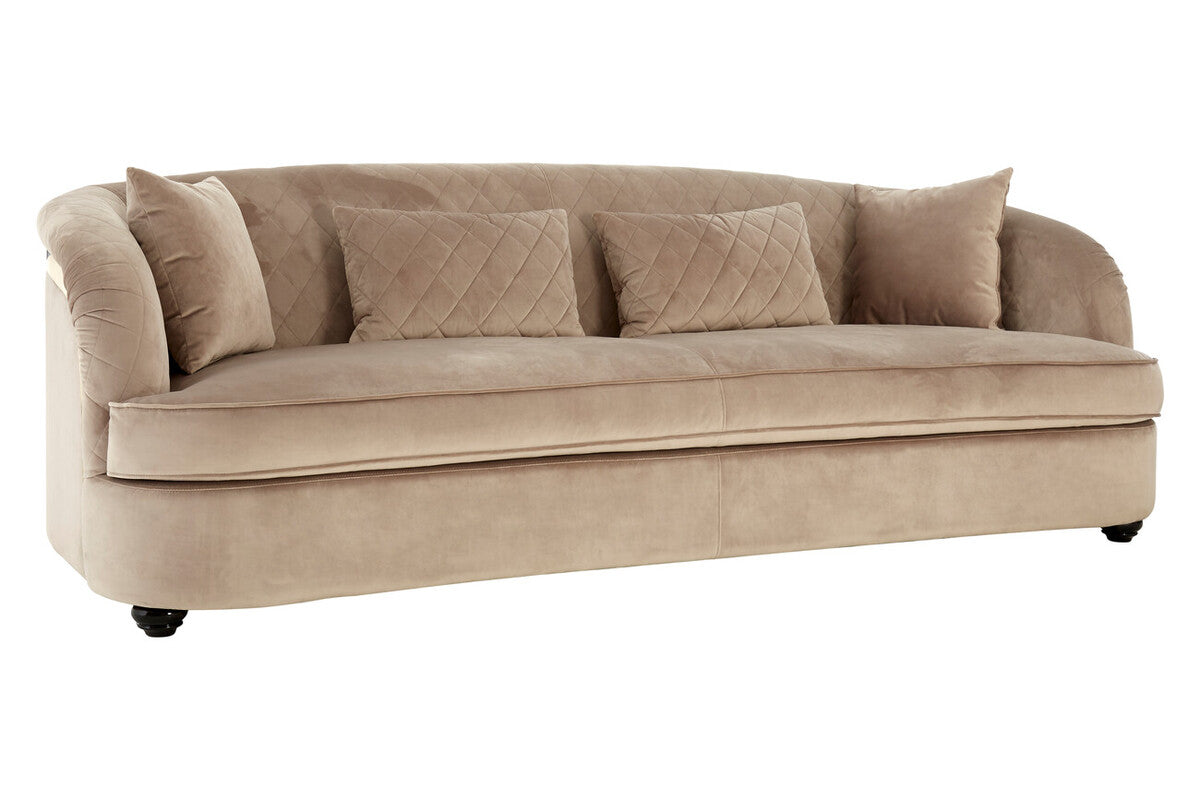 3 Seater Grey Cotton Velvet Sofa, Fiji