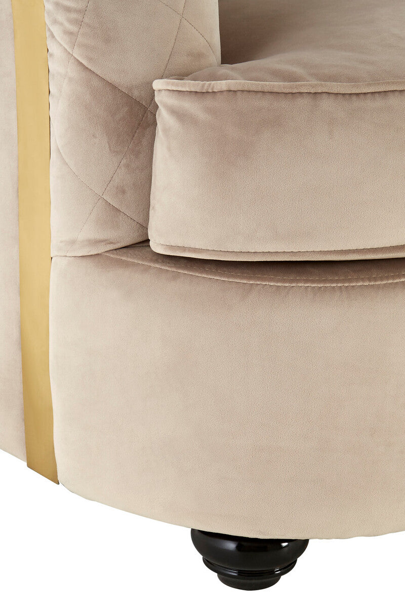3 Seater Grey Cotton Velvet Sofa, Fiji