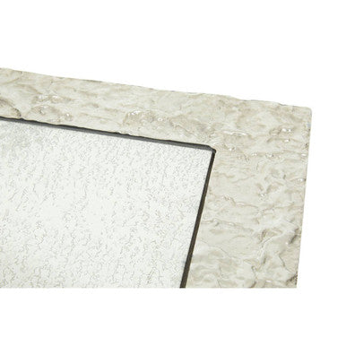 Antique Glass Top Rectangular Set of 3 Nesting Side Tables with Nickel and Gunmetal Frame, Akola