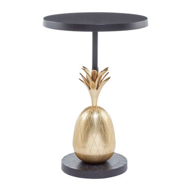Gold Round Table with Pineapple Design Detailing, Boho