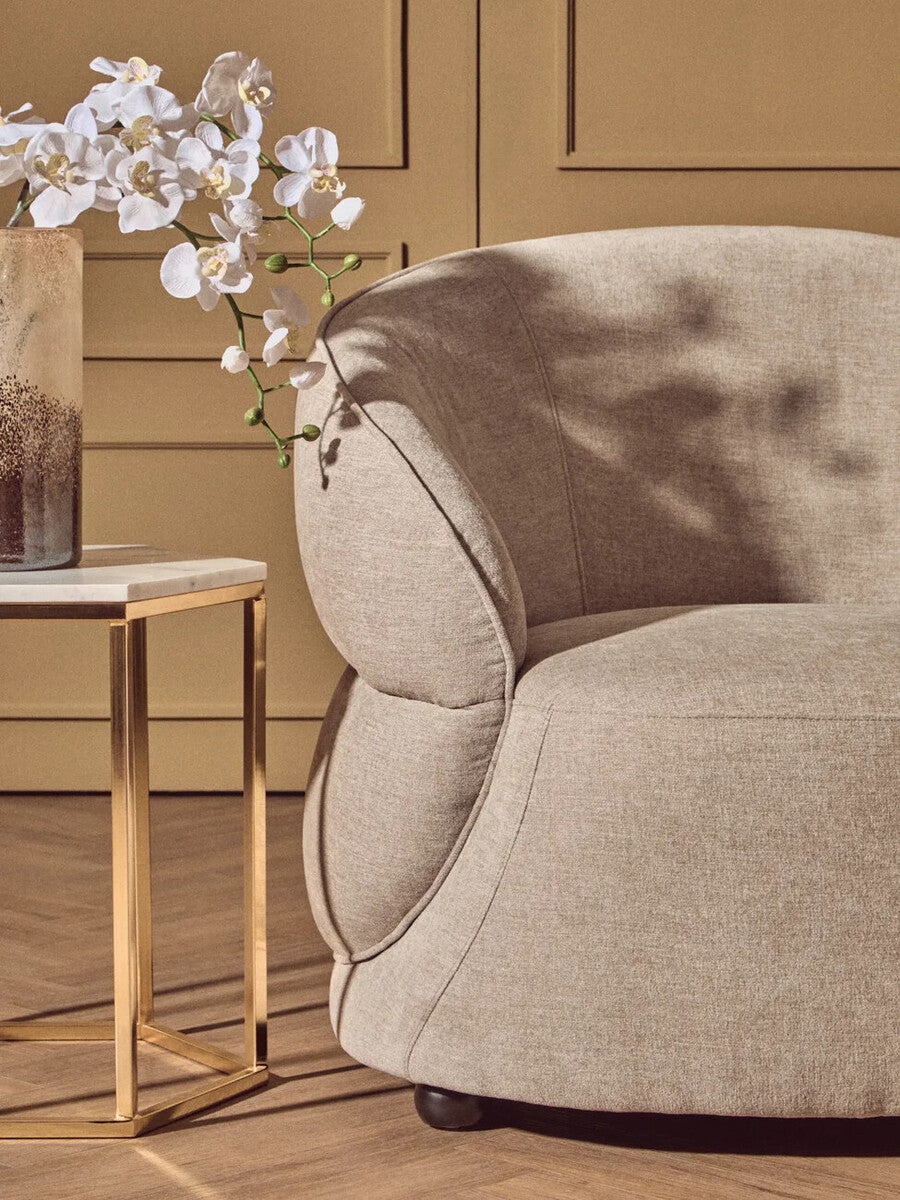 White Marble Tops Hexagonal Side Tables with Gold Finish Metal Frame, Templar