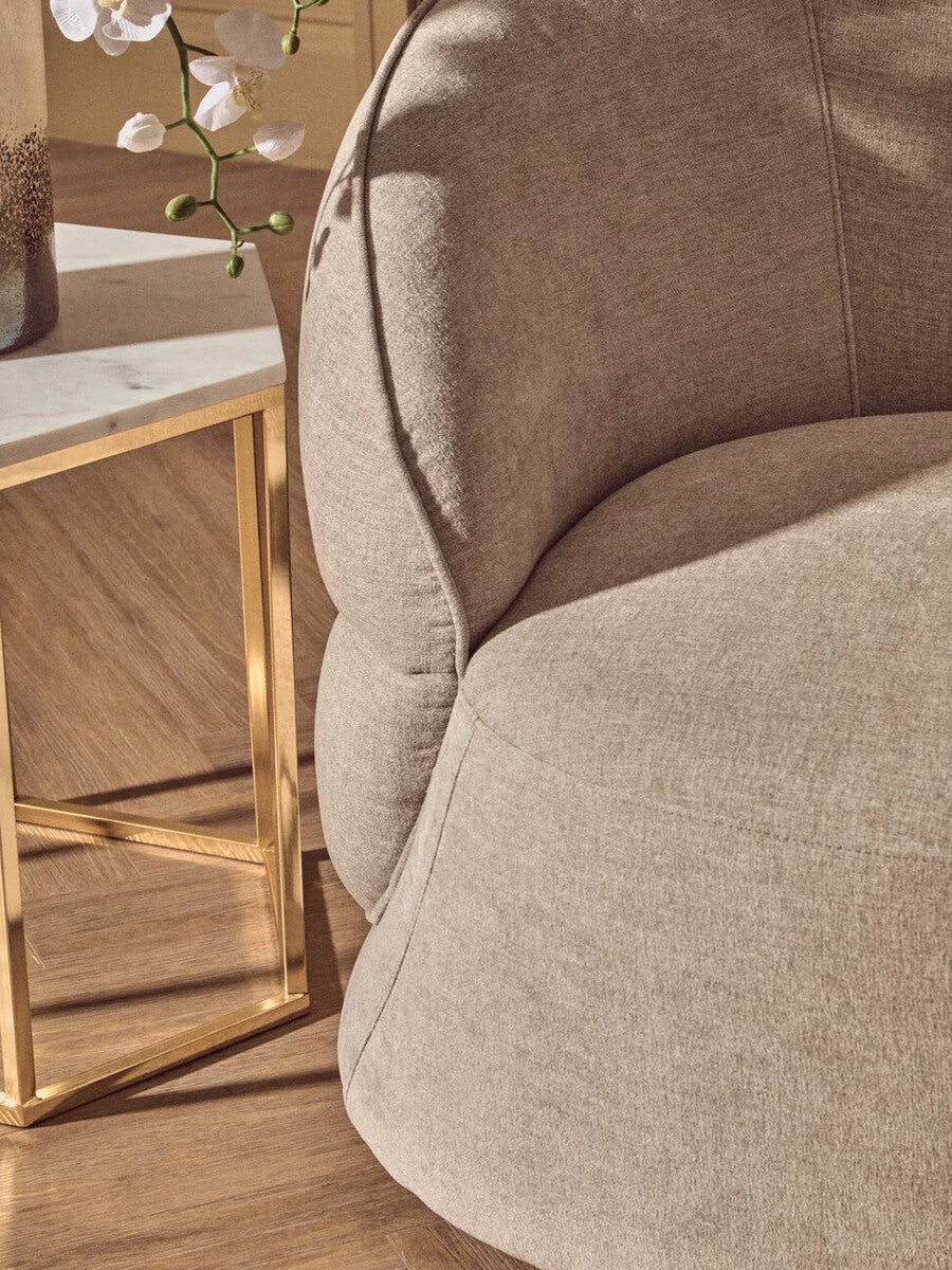 White Marble Tops Hexagonal Side Tables with Gold Finish Metal Frame, Templar