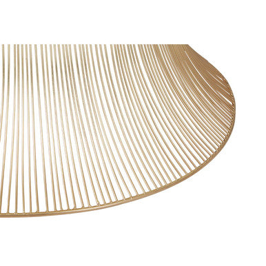 Gold Wooden Top Coffee Table with Metallic Hourglass Frame, Templar