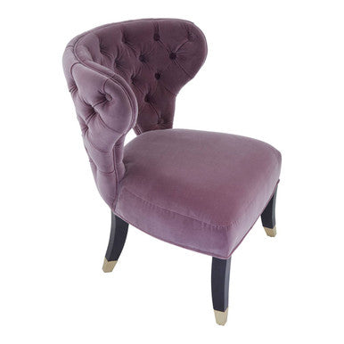 Villi Lilac Velvet Accent Chair with Button Tufting