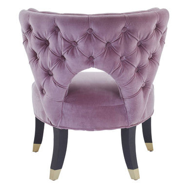 Villi Lilac Velvet Accent Chair with Button Tufting