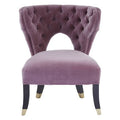 Villi Lilac Velvet Accent Chair with Button Tufting