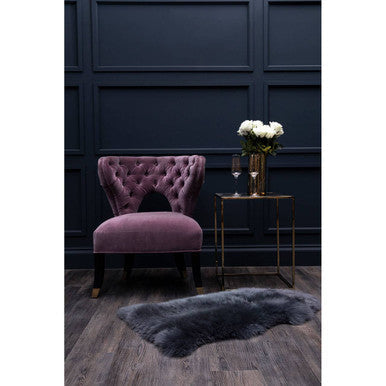 Villi Lilac Velvet Accent Chair with Button Tufting