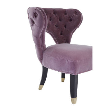 Villi Lilac Velvet Accent Chair with Button Tufting