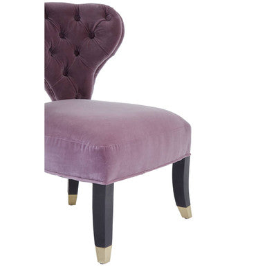 Villi Lilac Velvet Accent Chair with Button Tufting
