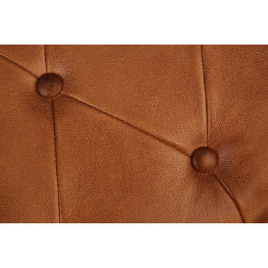 Buffalo Brown Leather Stool with Folding Design