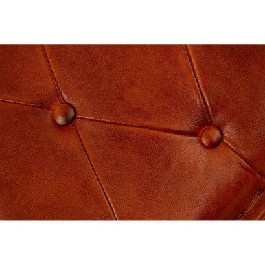 Buffalo Tan Leather Stool with Folding Design