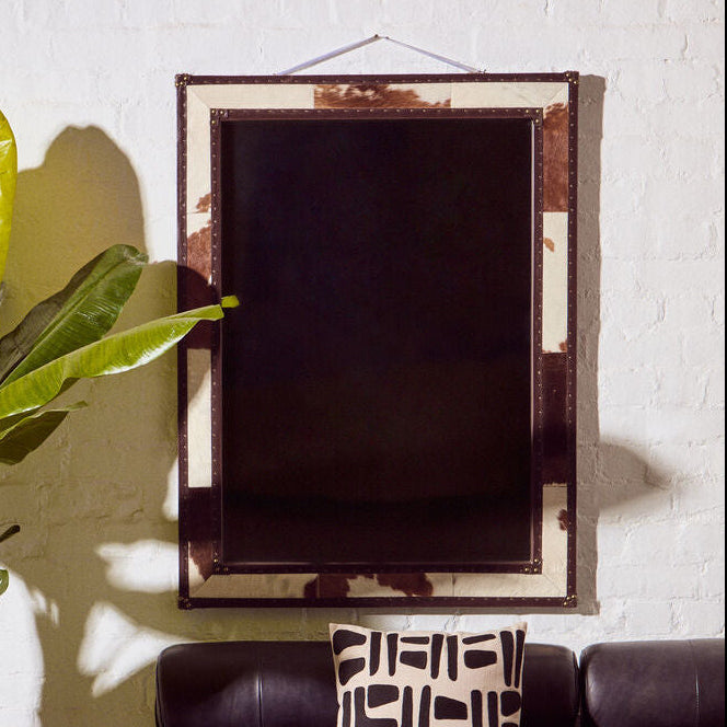 Kensington Townhouse Brown And White Genuine Cowhide Wall Mirror